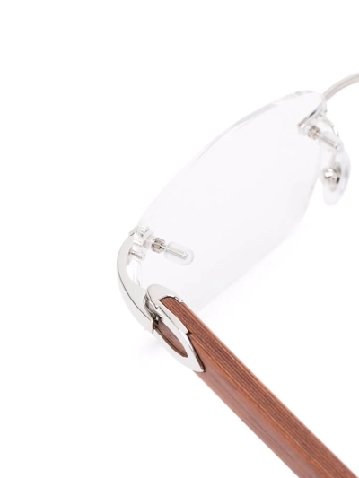 Cartier Rectangle-frame Glasses In Braun