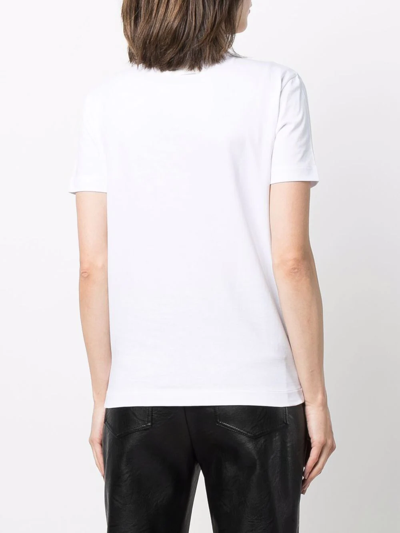 Stella Mccartney Logo Label Cotton Jersey T-shirt In Weiss