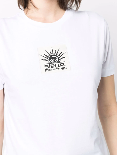 Shop Stella Mccartney Logo-patch Cotton T-shirt In Weiss
