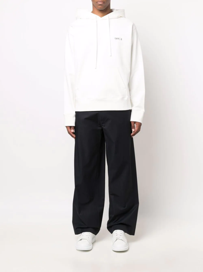 Oamc Abstract Print White Hoodie In White