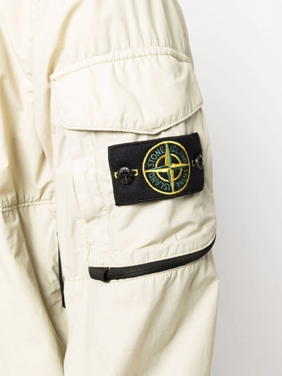 Stone Island Compass Badge Lightweight Hooded Jacket In Green