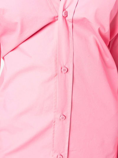 Shop Attico Lala V-neck Mini Dress In Pink