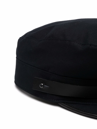 Shop Yohji Yamamoto Leather-blend Hat In Schwarz