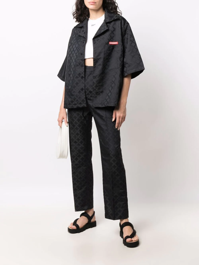 Shop Charles Jeffrey Loverboy Logo Patch Tailored Trousers In Schwarz
