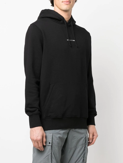 Alyx Logo-print Rib-trimmed Hoodie In Schwarz