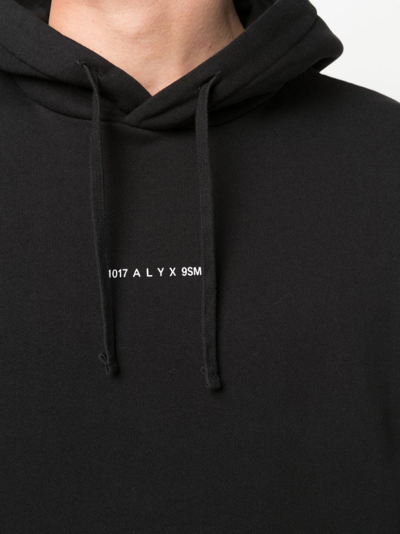 Shop Alyx Logo-print Cotton Hoodie In Schwarz