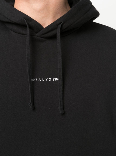 Alyx Logo-print Rib-trimmed Hoodie In Schwarz
