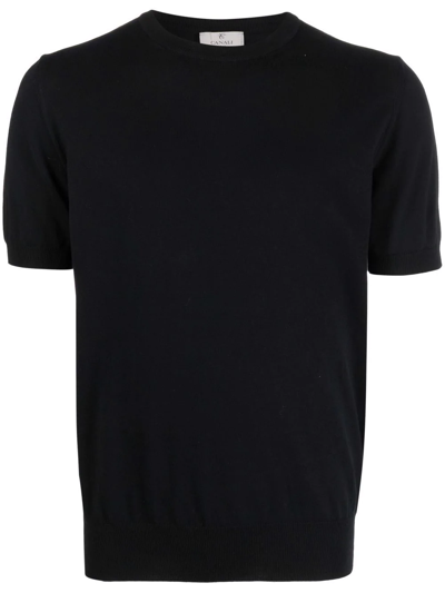 Shop Canali Round Neck Short-sleeved T-shirt In Schwarz