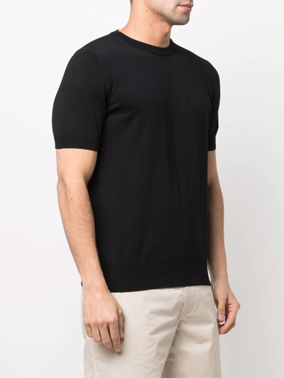 Shop Canali Round Neck Short-sleeved T-shirt In Schwarz