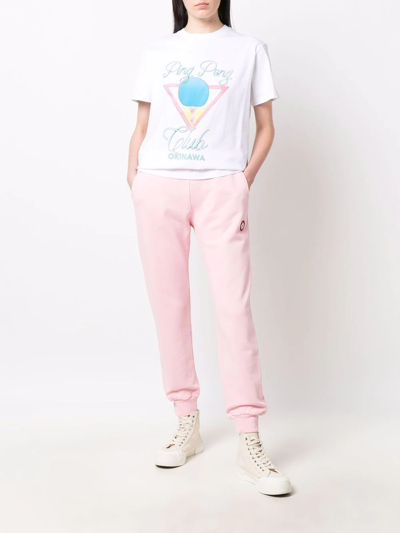 Shop Casablanca Logo Organic-cotton Track Pants In Rosa