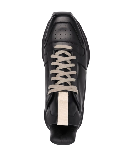 Shop Rick Owens Polished-finish Lace-up Sneakers In Schwarz