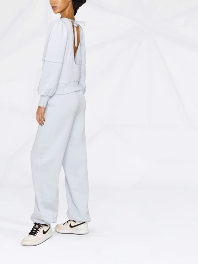Ganni Open Back Isoli Pullover In Blau