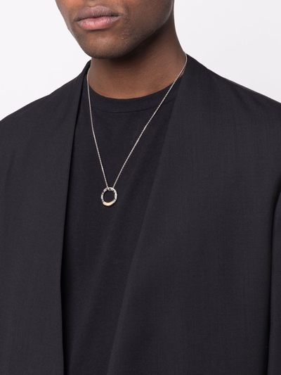 Shop Maison Margiela Ring Pendant Necklace In Silber