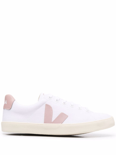 Shop Veja Logo-patch Low-top Sneakers In Weiss