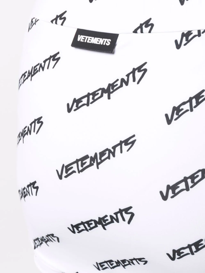 Shop Vetements Logo-print Slip-on Fitted Skirt In Weiss
