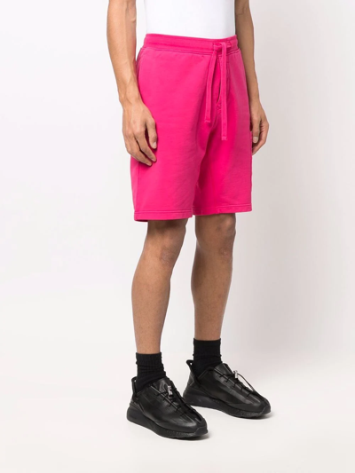 Shop Stone Island Logo-patch Track Shorts In Rosa