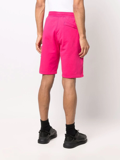 Shop Stone Island Logo-patch Track Shorts In Rosa
