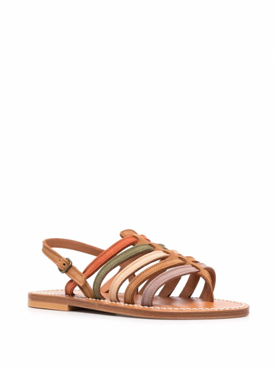 Shop Kjacques Homere Leather Flat Sandals In Multicolor