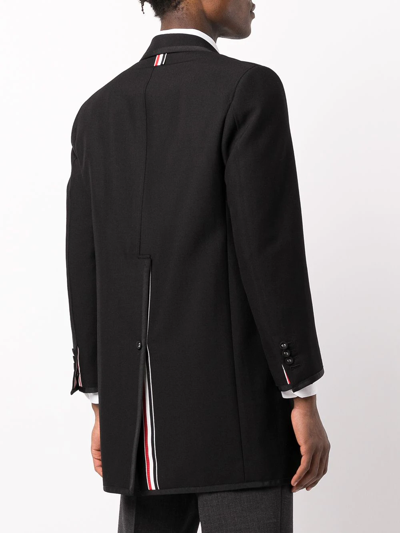 Shop Thom Browne Single-breasted Wool Coat In Black