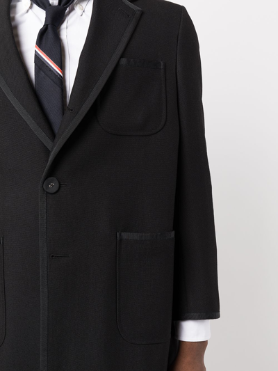 Thom Browne Single-breasted Wool Coat In Black