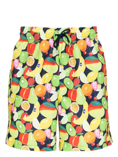 Shop Derek Rose Maui Fruit-print Swim Shorts In Blau