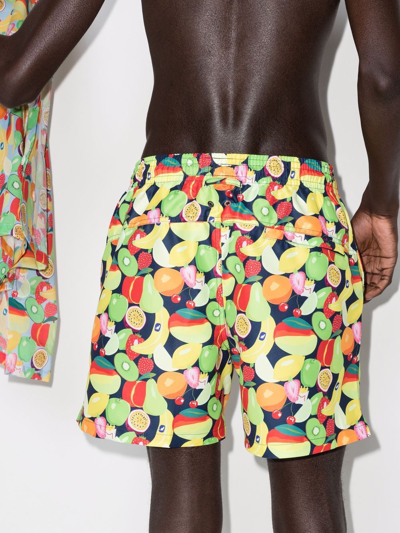 Shop Derek Rose Maui Fruit-print Swim Shorts In Blau
