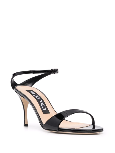 Sergio Rossi Open-toe Strap-detail Sandals In Schwarz