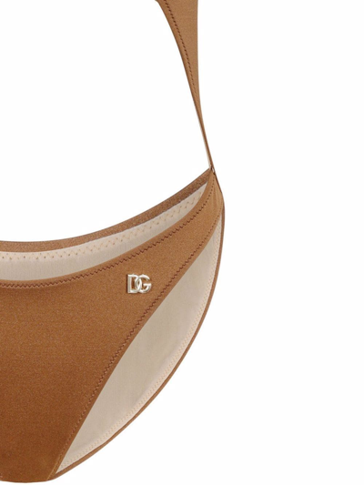 Shop Dolce & Gabbana Cut-out Detail Swimsuit In Braun