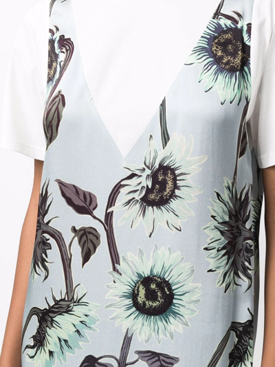 Shop Paul Smith Floral-print T-shirt Dress In Blau