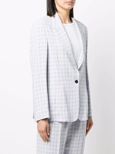 FORTE FORTE CHECK-PRINT BLAZER 