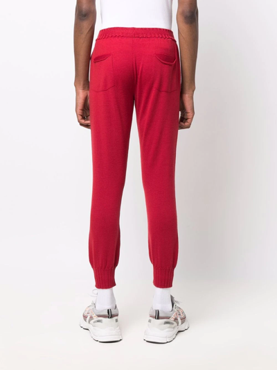 Shop Antonella Rizza Straight-leg Knitted Track Pants In Rot