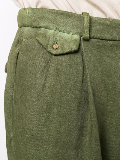 Nick Fouquet Uggero Tie-dye Straight-leg Trousers In Green