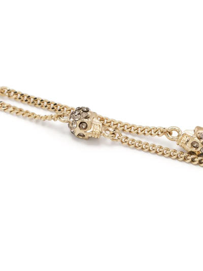 Shop Alexander Mcqueen Skull Charm Chain Bracelet In Gold