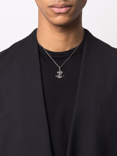 Shop Yohji Yamamoto Snake Anchor Necklace In Silber