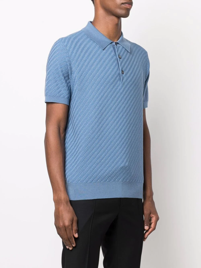 Shop Brioni Short-sleeved Polo Shirt In Blau