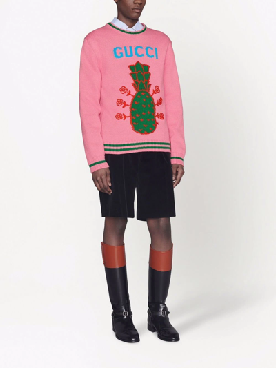 Shop Gucci Pineapple-motif Jumper In Pink