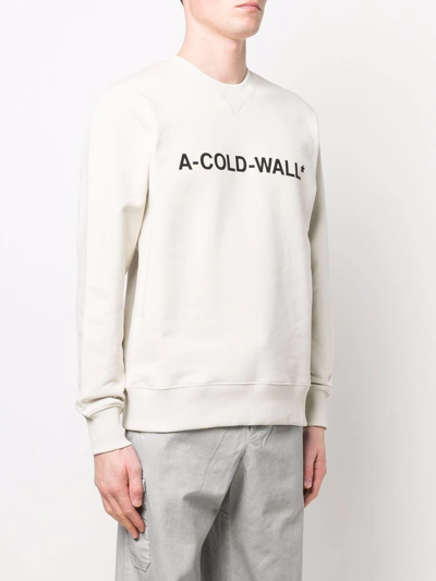 Shop A-cold-wall* Logo-print Sweatshirt In Nude