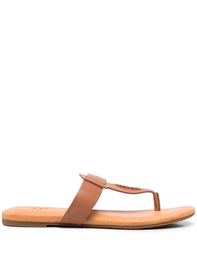Ugg Gaila Leather Thong Sandals In Tan Leather | ModeSens