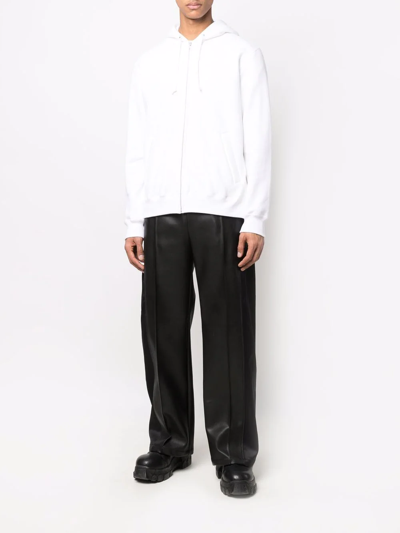 Comme Des Garçons Homme Deux Asymmetric-hem Hoodie In Weiss