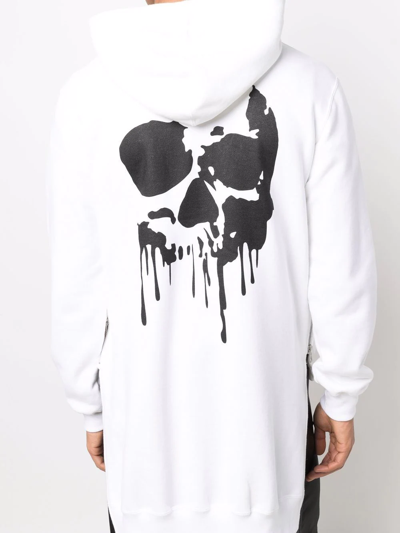 Comme Des Garçons Homme Deux Asymmetric-hem Hoodie In Weiss