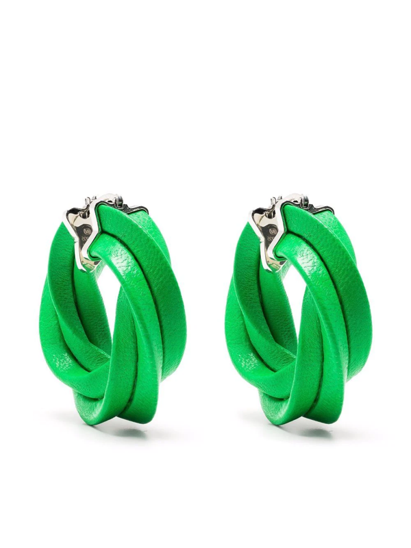 Bottega Veneta twist-detail hoop earrings - Silver