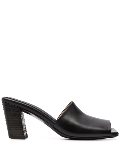 Marsèll Slanted Block Heel Mules In Schwarz