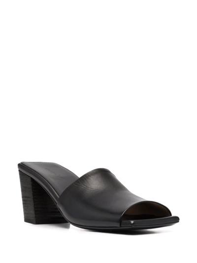 Marsèll Slanted Block Heel Mules In Schwarz