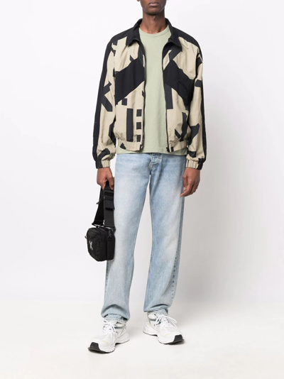 Shop Kenzo Logo-print Panelled Lightweight Jacket In Schwarz