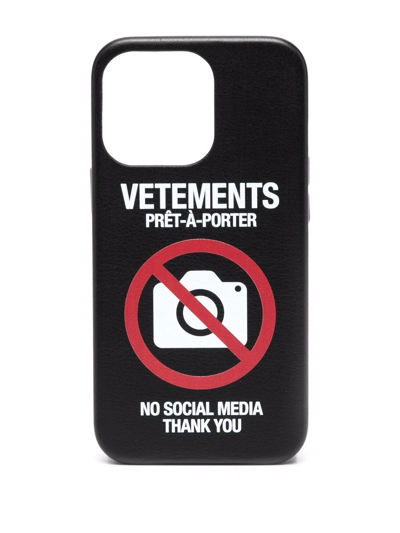 Shop Vetements Graphic-print Iphone 12 Case In Schwarz