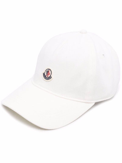 Shop Moncler Logo-patch Baseball Cap In Weiss