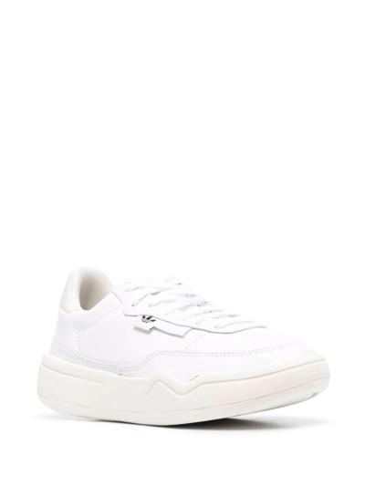 Adidas Originals Logo-patch Leather Sneakers In Weiss