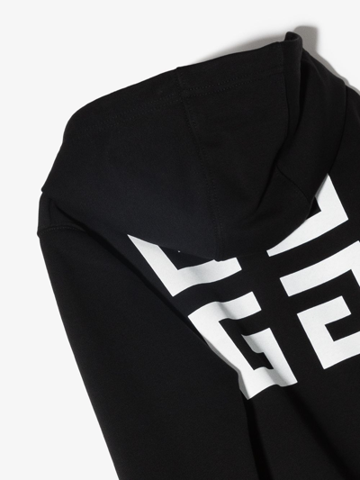 Shop Givenchy 4g Zipped Hooded Jacket In Black