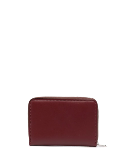 Shop Jil Sander Zip-around Leather Wallet In Red