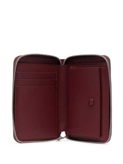 Jil Sander Zip-around Leather Wallet In Red